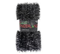 Christmas Tree 50ft x 3cm Tinsel GREAT VALUE - Black & Silver 3924