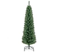 Christmas Tree, 5FT/6FT/7FT/8FT Green Pencil Slim Christmas Tree, Traditional Artificial Xmas with Metal Stand, Decoration and Gift(5FT with 295 Tips)