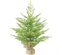 Christmas Tree 60cm Tabletop Snow Flocked Artificial PE Green Compact Holiday Decor for Home Office Desk Shelf Winter Festival Display(A-with light)