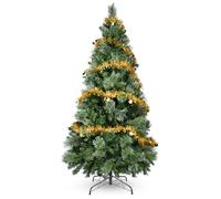 Christmas Tree 6FT - 800 Tips Full & Realistic Green Xmas Tree with PVC Branches, Metal Stand - Christmas Tree for or Home, Office, Shops and Hotels (Green Light Brown 180 cm)