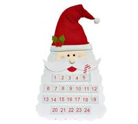 Christmas Tree Advent Calendar Made of Felt Featuring Santa for Hanging on Walls and Doors to Mark Days Leading to Holiday Celebrations (A)
