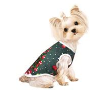 Christmas Tree and ball Print Comfortable Pet Vest, Sleeveless Breathable Top, for Small Puppy Kitten Daily Wear