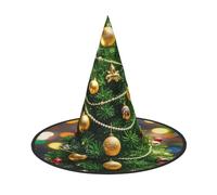 Christmas Tree And Bells Halloween Witch Hats 1, Witches Hat Mens Womens Floating Hats Costume Accessories Indoor Outdoor Halloween Decorations For Porch Yard Indoor Outdoor Decor Party Supplies