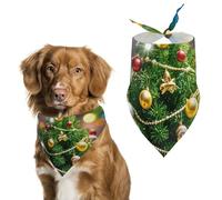 Christmas Tree and BellsPet Scarf Dog Bandana for Small Medium Large Exquisite Unique Cat Dogs Kerchief Premium Fabric Cute Triangle Cat Dogs Bibs Scarf