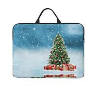 Christmas Tree And Present 14 Inch Printed Laptop Sleeve, 600d Oxford-Cloth Shockproof Laptop Case With Thickened Pearl Cotton,Waterproof Portable Laptop Handbag Cover