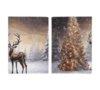 Christmas Tree And Reindeer Leather Passport Holder Covers Case Minimalist Passport Sleeve Travel Wallet Passport Book Holders for Women Men, style, 20.3x13.8cm