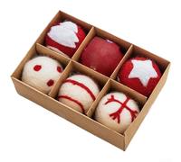 Christmas Tree and Snowflake Wool Felt Ornaments Set for Use on Trees, Garlands, and Mantels during Holiday Season (B)