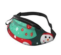 Christmas Tree and Snowman Print Unisex Pack Waist Bag Adjustable Lightweight Travel Accessory Purse Outdoor Gear