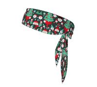 Christmas Tree and Snowman Soft and Breathable Lightweight Headscarf Double-Sided Sports Head Tie