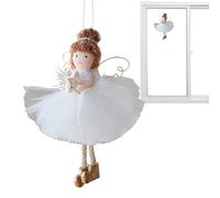Christmas Tree Angel Decoration Items, Seasonal Decoration Cute Presentation Angel Pendant with Golden Wings for Christmas Trees, for Balcony, Garden, Cafe, Farmhouse, Windowsill, Door, Where