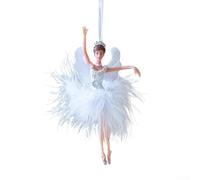 Christmas Tree Angel Doll Pendant, Elegant Ballet Girl ABS Ornament for Seasonal Home Decoration for Holiday Wreath or Centerpiece(A Feathered Girl)