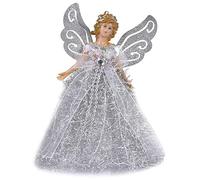 Christmas Tree Angel Pendant Doll Christmas Tree Angel Hanging Figurine Treetop Ornament with Wing for Holiday Home