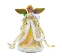 Christmas Tree Angel Topper, Delicate Angel Pendant Tree Top with Feather Wings, Light up Angel Topper Indoor Christmas Tree Ornaments(A)