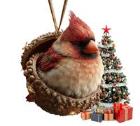 Christmas Tree Animal Ornaments - 2D Acrylic Holiday Decoration Pendants | Festive Home Office Hanging Decor | For Wreath, Stairs, Windowsill, Coat, M