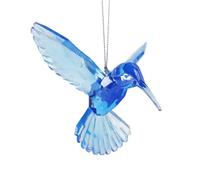 Christmas Tree Animal Ornaments Cute Crystal Hummingbird Deer Penguin Ornaments Hanging Pendants for Home (Sky Blue, 7cm*9.5cm*10cm)
