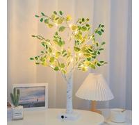 Christmas tree,Artificial Christmas Mini Fake Tree Tabletop Bonsai Decorations with Warm White LED Lights and Artificial Leaves for Home Christmas Party Anniversity,USB or Battery,20Inch/50CM