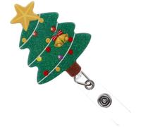 Christmas Tree Badge Reel Holder with Id Clip, Adjustable Length