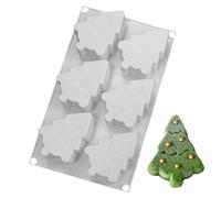Christmas Tree Baking Moulds | 6 Cavities Silicone Baking Tools | Candle Moulds | for Cupcake Topper, Foam, Chocolate, , Epoxy Resin