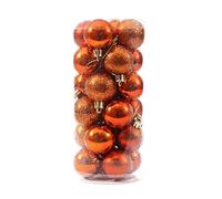 Christmas Tree Ball Ornament 4cm Shatterproof Hanging Xmas Balls Decorative Baubles 24pcs (orange)