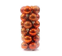 Christmas Tree Ball Ornaments 4cm Shatterproof Hanging Xmas Ball Decorative Baubles 24pcs Orange