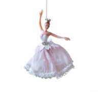 Christmas tree ballet angel doll pendant crafted from ABS material designed for wreath hanging and other seasonal decorative uses (B pink girl)