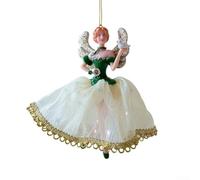 Christmas tree ballet angel doll pendant crafted from ABS material designed for wreath hanging and other seasonal decorative uses (A gold girl)