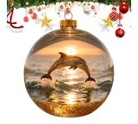 Christmas Tree Balls - 3D Cute Party Decorations | Turtle Dolphin Bird Christmas Ornaments Balls | for Indoor Outdoor Wall Window Door Shelf Living Room Car Farmhouse Holiday Garden Yard