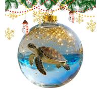 Christmas Tree Balls Ornaments,Acrylic 3D Party Decorations,Turtle Dolphin Bird Christmas Ornaments Balls | for Indoor Outdoor Window Bedroom Living Room Office Car Garden Yard Holiday