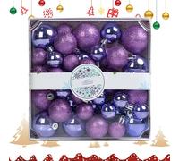 Christmas Tree Bauble | 44 Pieces Glitter Pendant Tree Decoration | Christmas Decoration for Outdoor Table Decoration Path Garden Fireplace Stair Railing Window Garland Stair Decoration