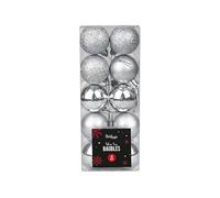 Christmas Tree Bauble Decoration Set - Shatterproof Silver Ball Ornaments for Party and Holiday Decor (Pack of 20)