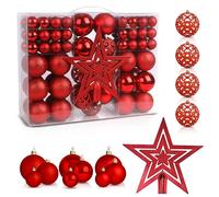 Christmas Tree Baubles 100Pcs Red - Shatterproof Xmas Ornaments Balls Set for Christmas Decorations & Christmas Tree Decor