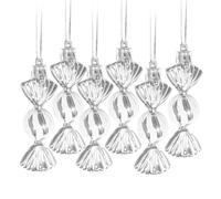Christmas Tree Baubles, 6Pcs Sweet Shaped Candy Baubles, Silver Candy Christmas Decorations for Decorations Wreath, Xmas Tree