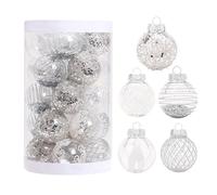 Christmas Tree Baubles Decorations | 25 Christmas Decorations Kits | Shatterproof Ornaments Set, 2.4 Inch Christmas Seasonal Decorative Baubles for Home Decoration
