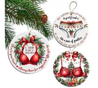 Christmas Tree Baubles for Friends - 2D Acrylic Funny Best Friend Decorations, 3 Pieces Friendship Christmas Tree Decoration, for Young Adults, Colleagues, Holiday, Home, Wall and