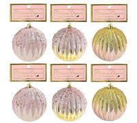 Christmas Tree Baubles - Pack of 6 Christmas Decoration | Shatterproof Holiday Baubles as a Pendant, for Dining Room, Housewarming Party, Living Room, Indoor and Outdoor Party, Gathering, Home
