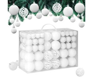 Christmas tree baubles white 100 pcs