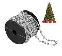 Christmas Tree Beads Christmas Tree Garland Decorations 10m Long Hanging Pearl 4 Mm Plastic Beads Chain Bead Garland Chains For Home Xmas Roll Festive Costume Holiday Wedding DIY Decoration Supplies