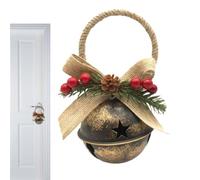 Christmas Tree Bell Decorations Vintage Metal Pine Cone Bow Pedant