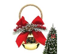 Christmas Tree Bell Decorations Vintage Metal Pine Cone Bow Pedant