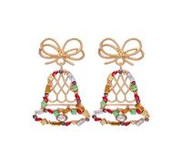 Christmas Tree Bell Earrings Christmas Creative Holiday Earrings Jewelry Hoop Earrings Women Pack Stud Earrings for Women (B, One Size)