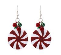 Christmas Tree Bell Earrings Christmas Creative Holiday Party Earrings Jewelry Hoop Earrings Women Long Drop Earrings for Women (B, One Size)