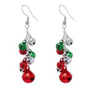 Christmas Tree Bell Earrings Christmas Creative Holiday Party Earrings Jewelry Hoop Earrings Women Long Drop Earrings for Women (C, One Size)