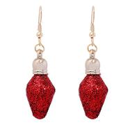 Christmas Tree Bell Earrings Christmas Creative Holiday Party Earrings Jewelry Hoop Earrings Women Long Drop Earrings for Women (Red, One Size)
