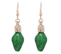 Christmas Tree Bell Earrings Christmas Creative Holiday Party Earrings Jewelry Hoop Earrings Women Long Drop Earrings for Women (Green, One Size)