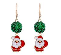 Christmas Tree Bell Earrings Christmas Creative Holiday Party Earrings Jewelry Hoop Earrings Women Long Drop Earrings for Women (D, One Size)