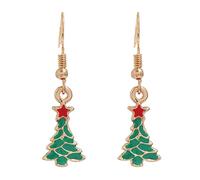 Christmas Tree Bell Earrings Christmas Creative Holiday Party Earrings Jewelry Hoop Earrings Women Teal Stud Earrings (C, One Size)