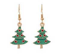 Christmas Tree Bell Earrings Christmas Creative Holiday Party Earrings Jewelry Hoop Earrings Women Teal Stud Earrings (G, One Size)