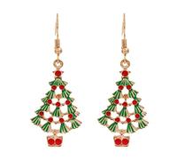 Christmas Tree Bell Earrings Christmas Creative Holiday Party Earrings Jewelry Hoop Earrings Women Teal Stud Earrings (A, One Size)