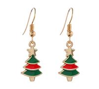 Christmas Tree Bell Earrings Christmas Creative Holiday Party Earrings Jewelry Hoop Earrings Women Teal Stud Earrings (F, One Size)