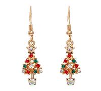 Christmas Tree Bell Earrings Christmas Creative Holiday Party Earrings Jewelry Hoop Earrings Women Teal Stud Earrings (B, One Size)